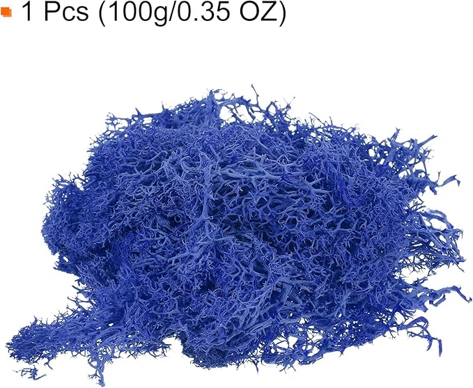 MECCANIXITY 3.5 OZ Moss Fake Craft Moss Artificial Moss Natural Preserved Moss for Craft Arts Floral DIY Project Wall Wedding Garden Patio Table Terrariums Decoration(Dark Blue)