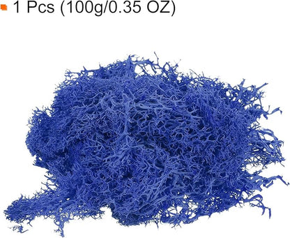 MECCANIXITY 3.5 OZ Moss Fake Craft Moss Artificial Moss Natural Preserved Moss for Craft Arts Floral DIY Project Wall Wedding Garden Patio Table Terrariums Decoration(Dark Blue)