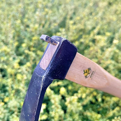 14 Inch Heavy Duty Narrow Hoe, Without Welding, Japanese Carbon Steel with Oak Wooden Handle, Garden Tool for Digging, Weeding, and Planting