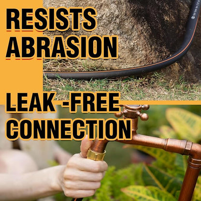 5/8 in. × 75 ft. Flexible Hybrid Rubber Garden Hose, High Flow 5/8" I.D. No Memory Durable Lightweight Water Hose for Watering, Irrigation, Water Transfer Pump