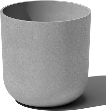 Veradek Mason Series Lima Planter - Round Planter for Indoor or Outdoor Porch/Garden | Made from Plastic-Stone Composite with Drainage Holes | Modern Décor for Succulents, Flowers, Small Plants