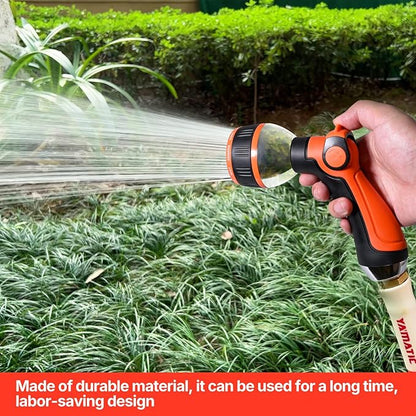 YAMATIC Garden Hose Nozzle, 10 Adjustable Spray Nozzle, Heavy Duty Water Hose Nozzle with THUMB CONTROL ON OFF VALVE for Watering Plants,Lawn Washing Cars,Cleaning,Showering Pets & Outdoor Fun, 2PCS