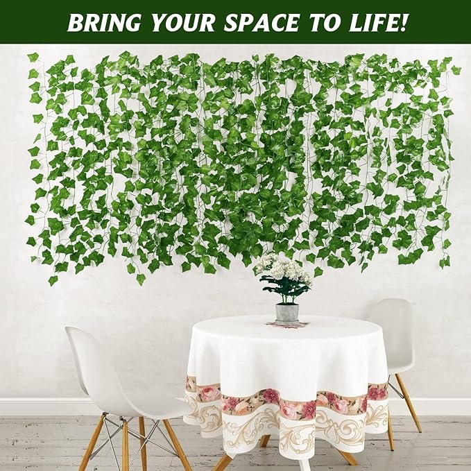 BLEUM CADE 30 Strands 210Ft Fake Vines for Bedroom with Fake Leaves, Cute Artificial Hanging Ivy Vines Fake Plants for Christmas Party Garden Store Wall Room Decor Aesthetic