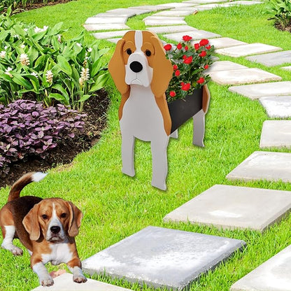Beagle Dog Planter Plant Pots,Cute Large Dog Flower Planter,Gifts for Pet Lovers,Unique Animal Plant Pots,Office,Indoor Outdoor Garden Decor(9.84 * 8.97 * 17in)