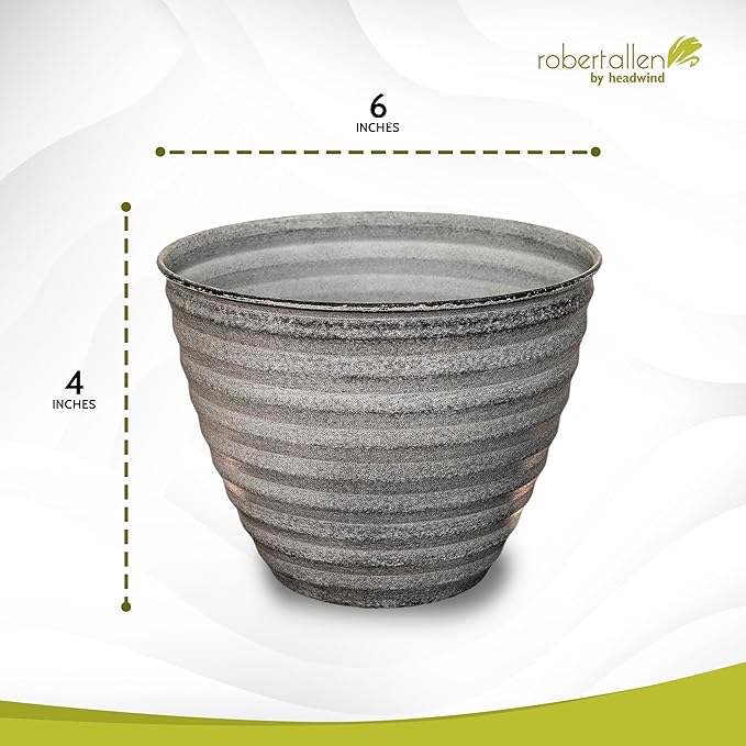 Headwind Ironstone Woodsdale Planter, 6", Dusted Pearl, 1 Pack