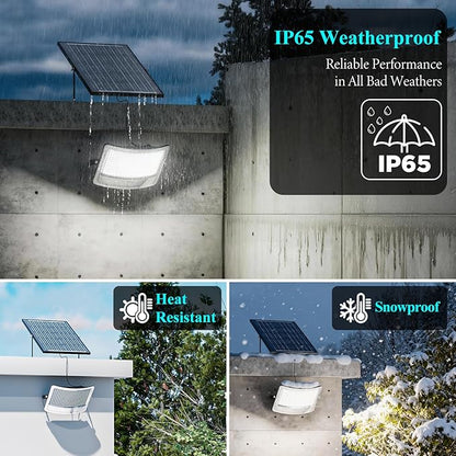 MMKT Solar Flood Lights Outdoor,8000W Motion Sensor Outdoor Solar Powered Lights with Remote, IP65 Waterproof Solar Flood Light for Outside, Dusk to Dawn Wall Light for Garage, Patio, Yard