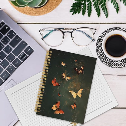 Vintage Butterfly Spiral Notebook, Retro Mid Century Butterflies Journaling Notebooks for Women, xxx Hardcover Journals for Office School 160 Pages 5.5 x 8.3 Inch, xxx Gifts for xxx