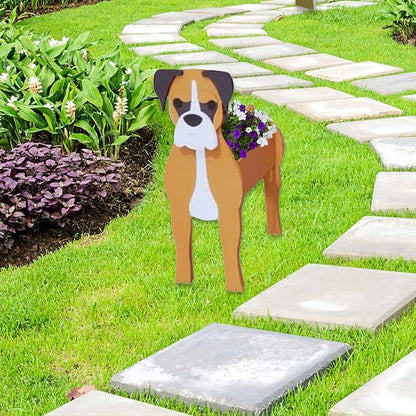 Boxer Dog Planter Plant Pots,Cute Dog Flower Planter,Gifts for Pet Lovers,Unique Animal Plant Pots,Office,Indoor Outdoor Garden Decor(9.45 * 6.38 * 13.39in)