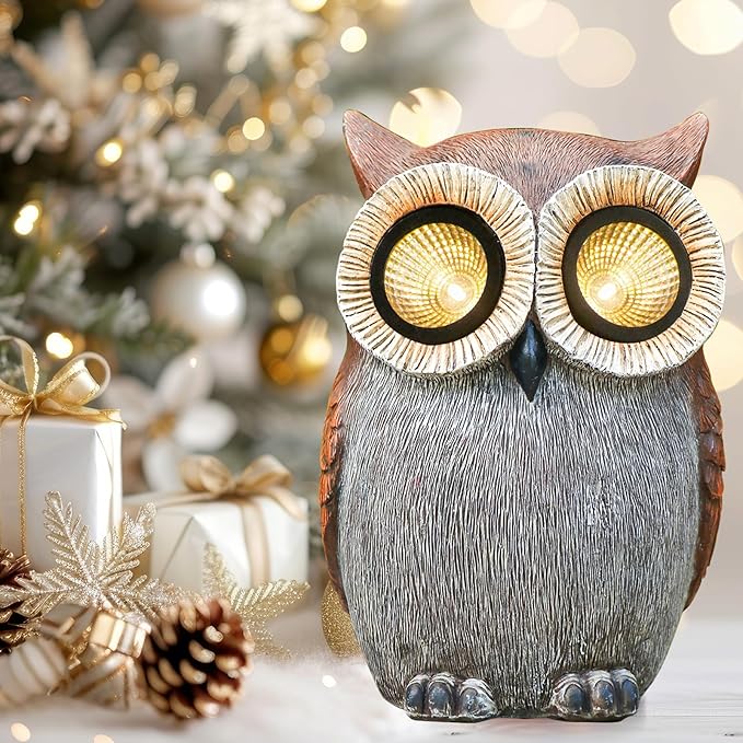 DKJOCKY Owl Gifts for Women, Solar Owl Decorations for Yard, Garden Oranments Outdoor Gardening Gifts for Mom Women Grandma Wife