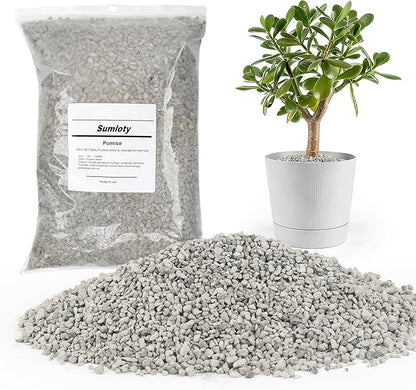 Horticultural Pumice for Plants, 3 Quarts Bag （4.4IB） Natural Soil Amendment, 1/4" Particle Size for Succulent, Cactus, Bonsai Tree, Orchid Potting Mix