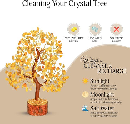 Yellow Aventurine Crystal Tree - Chakra Stones - Crystal Tree of Life - Crystals and Stones - Holistic Gifts for Women - Spiritual Room Decor - Gemstone Tree - Crytals and Gemstones - Good Luck Gifts