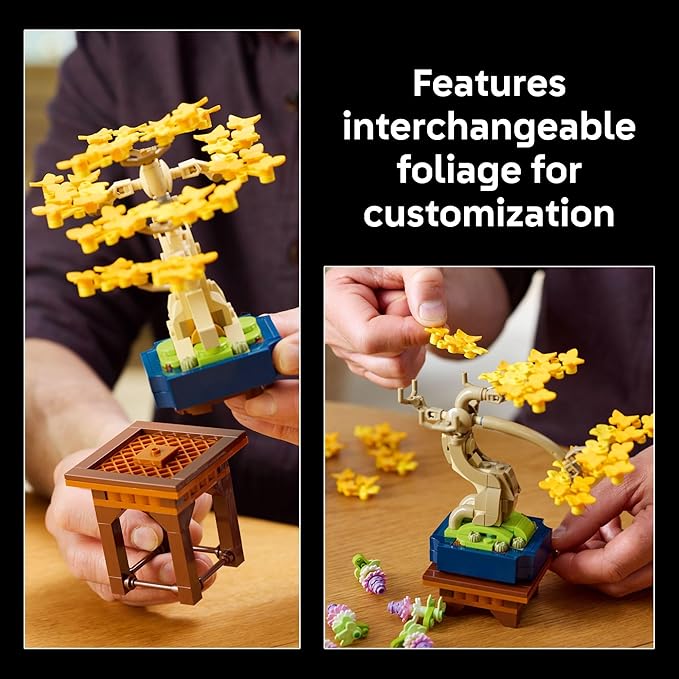 LEGO Botanicals Mini Bonsai Trees Building Set - Artificial Bonsai Tree Building Blocks for Adults, Ages 18+ - DIY Home and Office Decor for Men and Women - Gift for Christmas - 10373