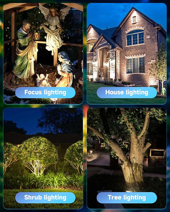 Brass Landscape Spotlights: Solid Brass Landscape Lights, Waterproof 12V Low Voltage Spot Lights with 5W MR16 LED Bulb (Warm White) for Garden, Patio, Lawn & Yard 4-Pack
