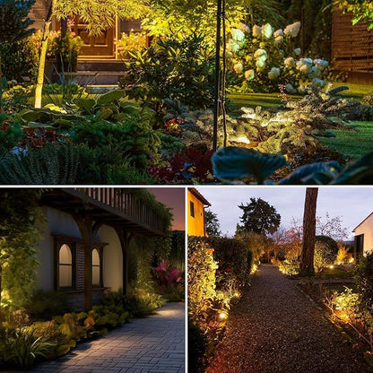 SUNTHIN Outdoor Landscape Lighting with Dusk to Dawn Sensor Controller, 8 Pack