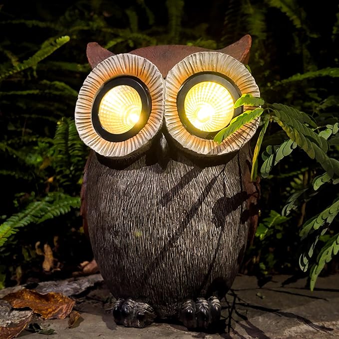 DKJOCKY Owl Gifts for Women, Solar Owl Decorations for Yard, Garden Oranments Outdoor Gardening Gifts for Mom Women Grandma Wife