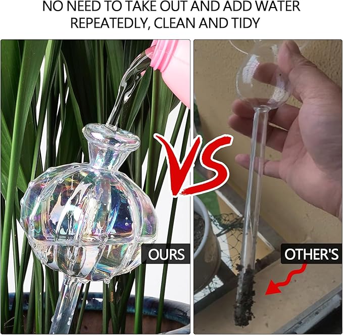 Self Watering Planter Insert. Plant Watering Devices. Plant Watering Bulbs. 3-PCS Plant Watering Globes. Rainbow Colors Cactus Shape Self Watering Globes Large. Plant Lover Gifts