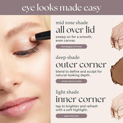 Julep Eyeshadow 101 Cream-to-Powder Waterproof Shadow Stick – Pearl Shimmer – Long-Lasting, Crease-Proof, Light Golden-Beige Shimmer Cream Eyeshadow with Built-in Smudger