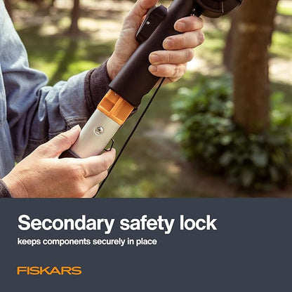 Fiskars XtendControl 12' Extendable Tree Pruner, Adjustable Pole Saw Branch Trimmer with 15" X1 Saw, 3-6' Extension Poles, and Secure Locking System for Precision Cutting