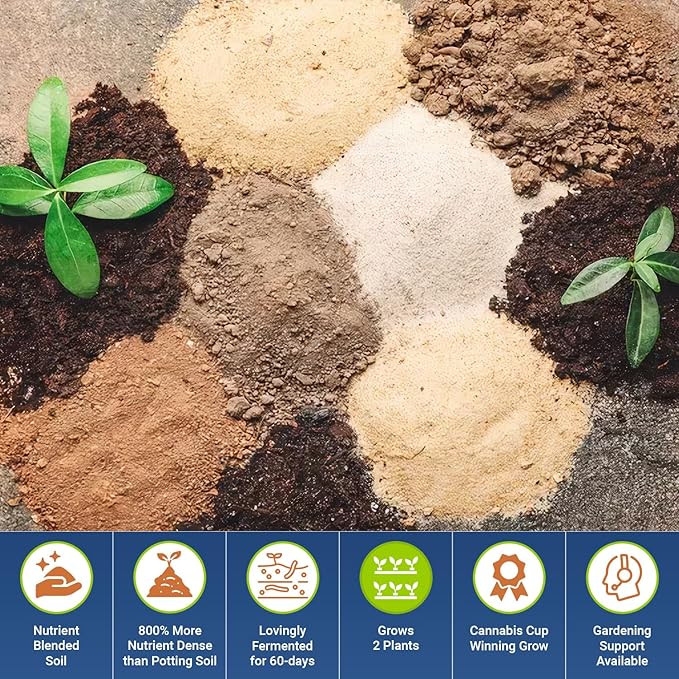 California Super Soil Premium 100% Organic Super Soil - 18+ Nutrient Blend - Living Soil Technology - Potting and Garden Soil for Indoor Grow Kit - 12Lbs Bag - Grows 4 Plants