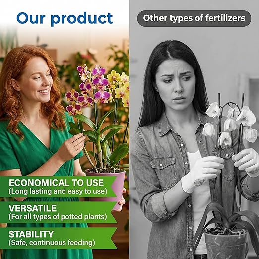 All-Purpose Liquid Plant Food Fertilizer for Orchids & House Plants | 6-Pack Easy Cut & Stick Nutrient Solution for Indoor Plants | Promotes Vibrant Blooms, Strong Roots & Lush Foliage | Made in USA