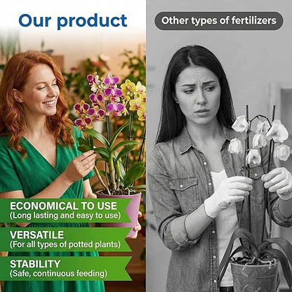 All-Purpose Liquid Plant Food Fertilizer for Orchids & House Plants | 6-Pack Easy Cut & Stick Nutrient Solution for Indoor Plants | Promotes Vibrant Blooms, Strong Roots & Lush Foliage | Made in USA