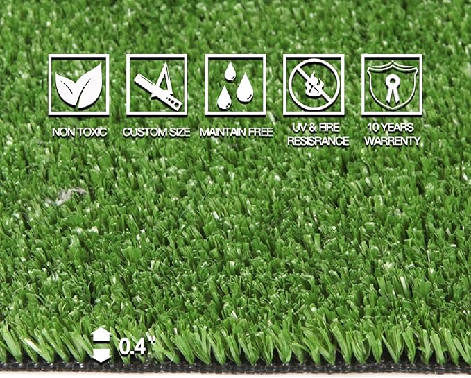 Artificial Grass Turf, 6ft x 35ft (210 ft²) Indoor Outdoor Fake Astroturf Rug Carpet Mat for Balcony Decor Backyard Patio Backdrop Fence Wall Decorations Dogs