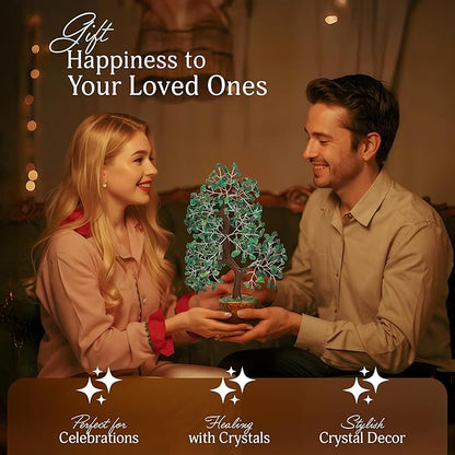 YATSKIA Green Aventurine - Crystal Tree, Gemstone Tree, Chakra Tree of Life, Balancing Tree, Healing Crystal, Crystal and Stone Decor, Fungshui Decorations, Positive Energy Gifts for Women