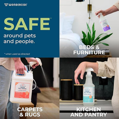 Wondercide - Indoor Pest Control Spray for Home and Kitchen - Ant, Roach, Spider, Fly, Flea, Bug Killer and Insect Repellent - with Natural Essential Oils - Pet and Family Safe — Peppermint 128 oz