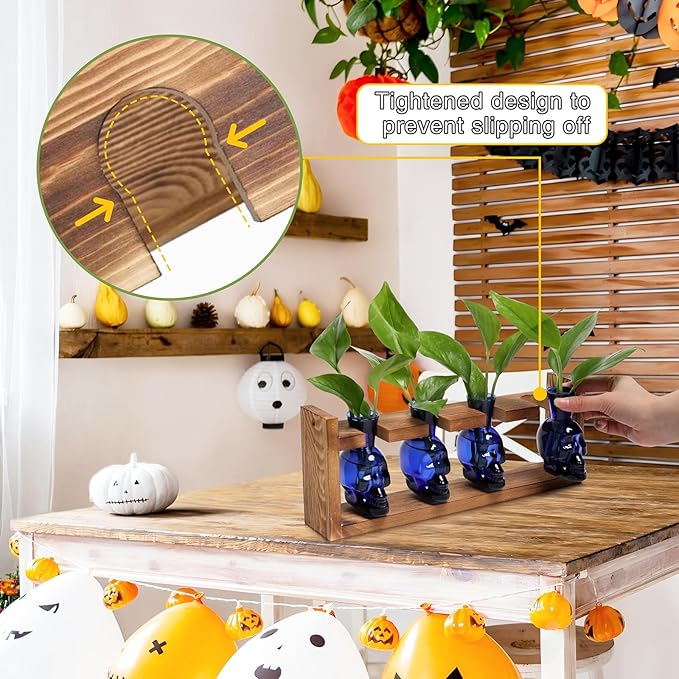 Plant Propagation Stations Halloween Skull Plant Terrarium Kit Glass Vases Gift for Father Air Planter Home Office Decor