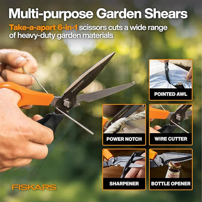 Fiskars House Essentials for New Home Tool Set, 6 Piece Kit w/Loppers, Garden Scissors, Pruners, Folding Saw, IsoCore Hammer, & Utility Knife, Indoor DIY & Outdoor Gardening, Great Housewarming Gifts