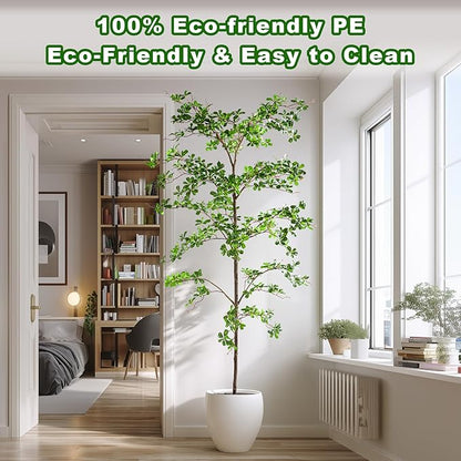 8FT Artificial Black Olive Tree Artificial Olive Plants, Tall Faux Olive Tree Faux Silk Plant Fake Plant Ultra-Realistic Silk Leaves & Natural Trunk Indoor Outdoor Use