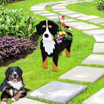 Bernese Mountain Dog Planter,Cute Large Dog Flower Pots,Gifts for Pet Lovers,Unique Animal Plant Pots,Office,Indoor Outdoor Garden Decor(9.84 * 7.3 * 17in)
