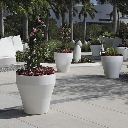 Crescent Garden Rim TruDrop Planter, Self-Watering Plant Pot (26", Midnight)