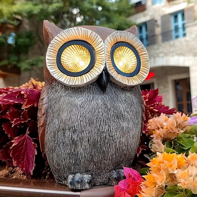 DKJOCKY Owl Gifts for Women, Solar Owl Decorations for Yard, Garden Oranments Outdoor Gardening Gifts for Mom Women Grandma Wife