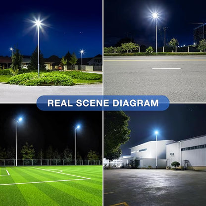 12000W Solar Street Lights Outdoor - 6500K Commercial Parking Lot Dusk to Dawn, Heavy Duty Split Type Solar Lights Outdoor Waterproof with Remote Control for Driveway, Outside(2Pack)