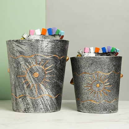 Picasso Face Planter Pots Abstract Art Colorful Flower Vase with Drainage Hole Unique Head Flower Pots for Home Balcony Decoration (Large)