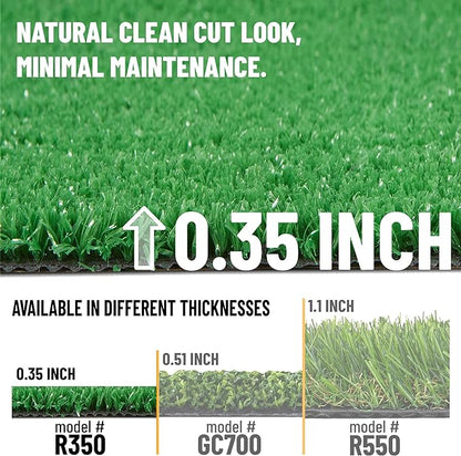 Ottomanson Artificial Grass Turf 2'7" x 34' Indoor Outdoor Faux Grass Rug with Drainage Holes, Customizable with Extra Long Size Options, Perfect for Patio Lawn Balcony Weddings Photoshoot Backdrop