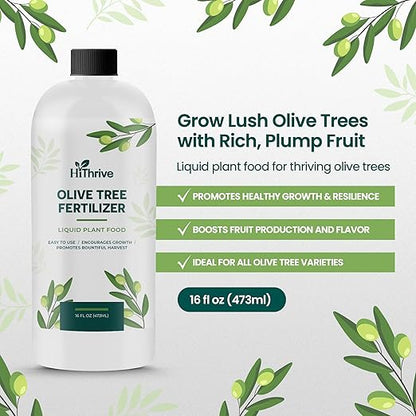 16oz Olive Tree Fertilizer – Makes 16 Gallons of Olive Plant Food – 2-in-1 Liquid Plant Food with Macronutrients + Micronutrients for Lush Foliage, Strong Roots, Bountiful Harvests & Plump Fruits