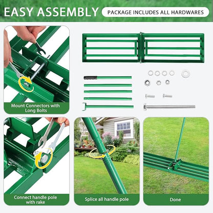Outvita Lawn Leveling Rake 36"x10", Level Lawn Tool with Adjustable Handle, Yard Leveling Rake, Landscape Rakes for Garden, Backyard, Golf Course, Farm, Pasture