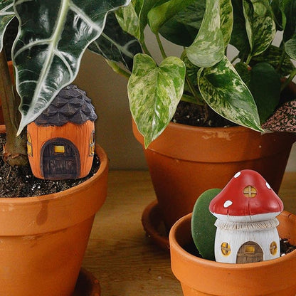 4Pcs Miniature Fairy Garden House, Mini Mushroom Cottage House, Fairy Accessories for Micro Landscape, Garden, Yard, Patio, Outdoor, Decorations, Gifts