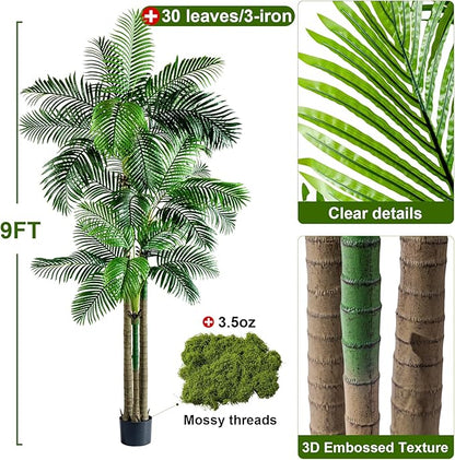 Large Artificial Palm Tree Big Faux Tropical Trees Indoor Outdoor Realistic Floor Plants Tall Fake Plant for Home Living Room Office Decor Porch Outside Patio arboles para Modern Farmhouse decoracion