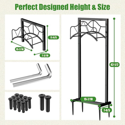 Heavy-Duty Garden Hose Holder - 160-Feet Capacity, Sturdy Water Hose for Outside Hose Hanger with Detachable Design for Lawn, Yard & Farm, Black