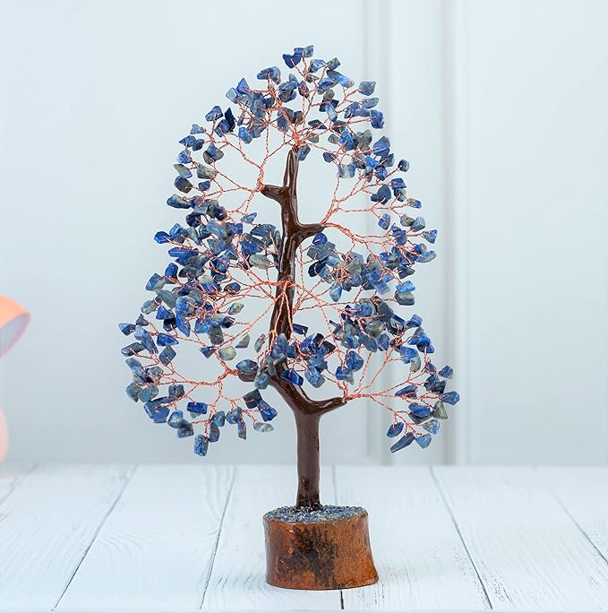 Lapis Lazuli Chakra Tree of Life, Crystal Tree of Life - Handmade Gemstone Tree, Feng Shui Tree, Crystal Decoration, Artificial Tree, Spiritual Gifts, Money Tree Bonsai, Stone Tree, Healing Crystals