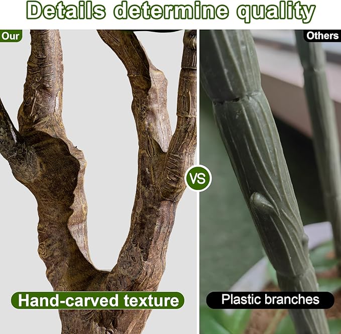 Large Artificial Trees with Pot Indoor Outdoor Realistic Floor Fake plantas Tall Faux Fiddle Leaf fig Tree for Home Living Room Bedroom Office Porch Outside Patio arboles artificiales para decoracion