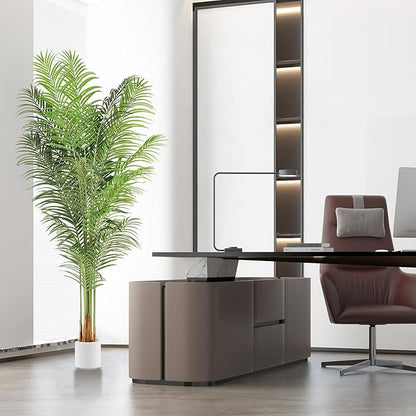 Artificial Palm Tree 7.2Ft Tall Fake Potted Plant Faux Silk Green Floor Decorative Large Artificial Plants Indoor for Office Home Living Room Outdoor Decor