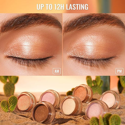 Oulac Shimmer Cream Eyeshadow also for Highlighter Blendable Eye Shadow Waterproof&Long Lasting with Moisturizing Formula Soft Shimmer Eye Make-up,Vegan & Cruelty-Free,6g 23