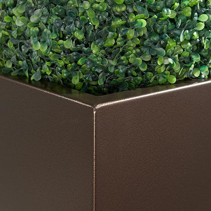 Wallowa Metallic Heavy Tall Outdoor/Indoor Planter Box 14Lx14Wx30H Inches, Rectangular Tall Planter, Large Flowerpot, ‎25 Pounds, Espresso, No Assembly Required 1 Pack