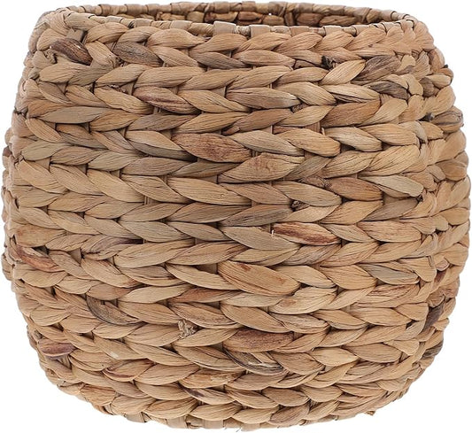 Woven Planter Basket, Seagrass Basket Planters, Hyacinth Woven Flower Pot Rattan Wicker Plant Pot, for Desktop and Home Organization