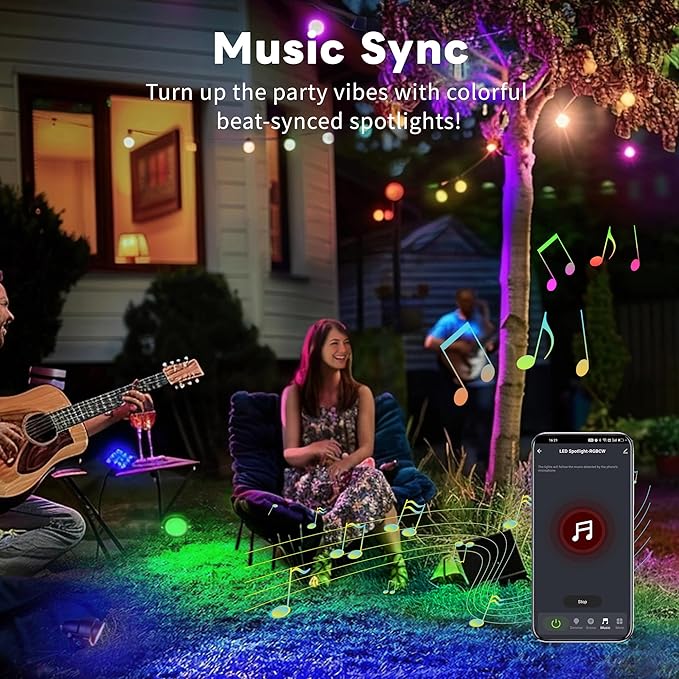 Smart Low Voltage Landscape Lights Multi Color - 12V LED Spotlights Outdoor Waterproof, Hardwired Spot Lights Million-Colored, App Operated Alexa Aluminum Black for Wall Wash Flag 10 Pack