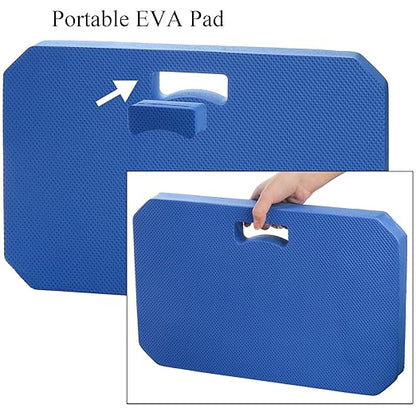 Hacaroa Set of 3 Extra Thick Kneeling Pad, High Density Foam Garden Kneeler, Comfortable Knee Pad Cushion for Work, Yoga Exercise, Baby Bath, Lightweight, Water Resistant, Blue